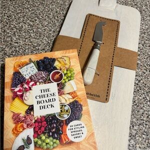 Cheese Board with Knife and Card Deck